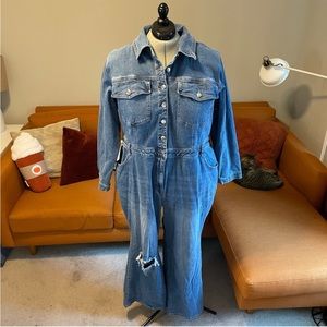 Eloquii | 26 | Bellbottom Denim Boilersuit